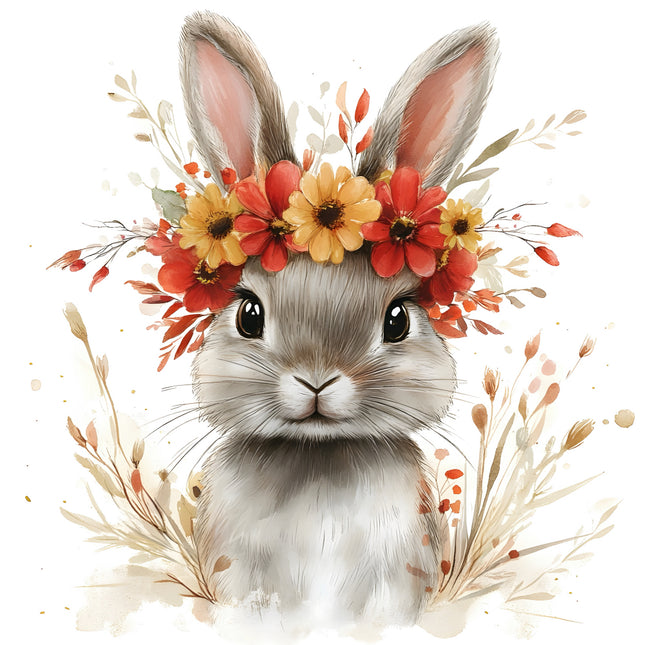 boho rabbit fabric panel
