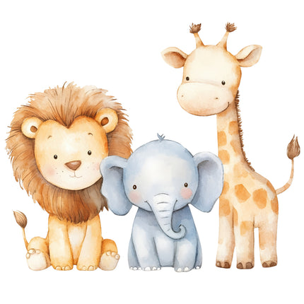 safari animals fabric panel