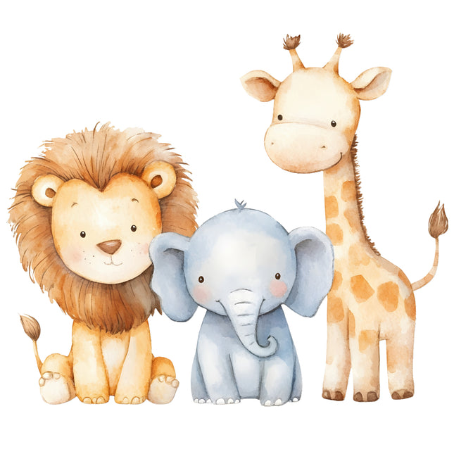 safari animals fabric panel