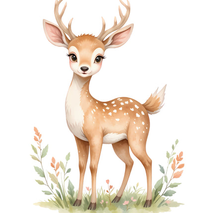 boho deer fabric panel
