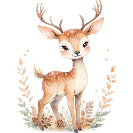 boho deer fabric panel