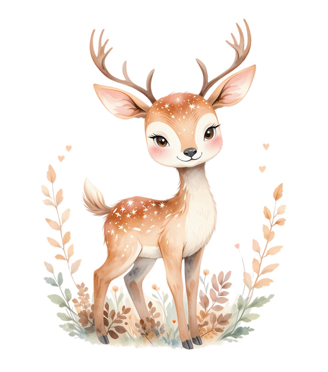 boho deer fabric panel