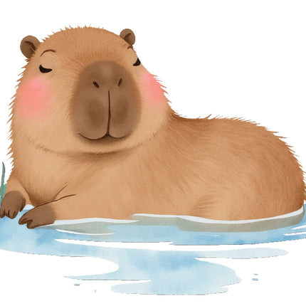 Capybara cotton fabric panel
