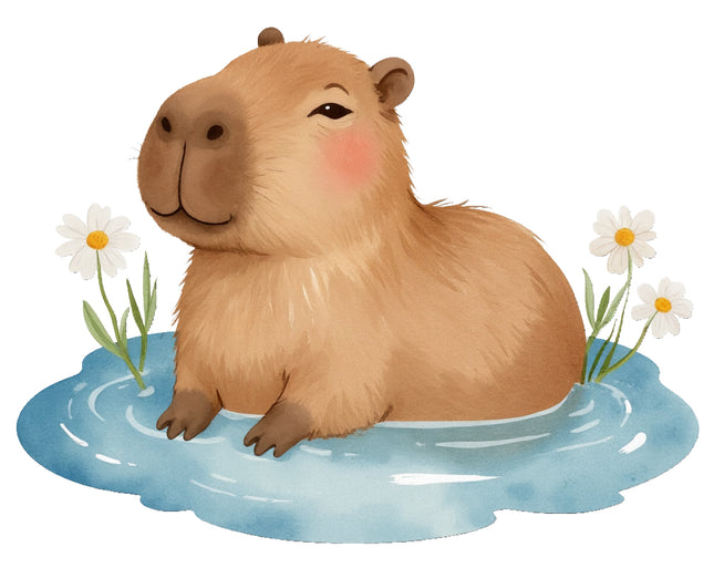 Capybara cotton fabric panel