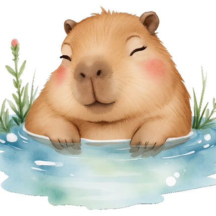 Capybara cotton fabric panel