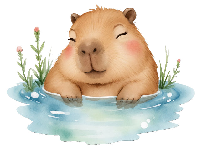 Capybara cotton fabric panel