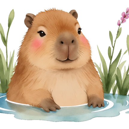 Capybara cotton fabric panel