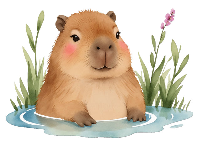 Capybara cotton fabric panel