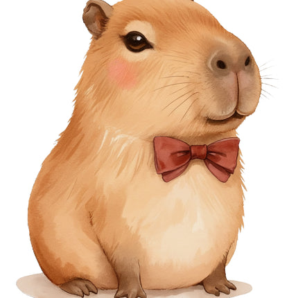 capybara wearing a bow tie quilt block