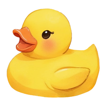 yellow duck with an orange beak fabric panel