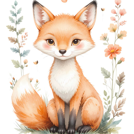 boho fox fabric panel