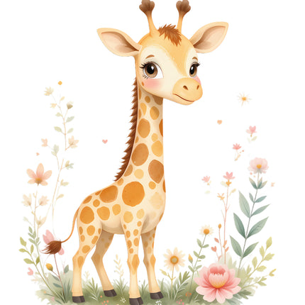 boho giraffe fabric panel