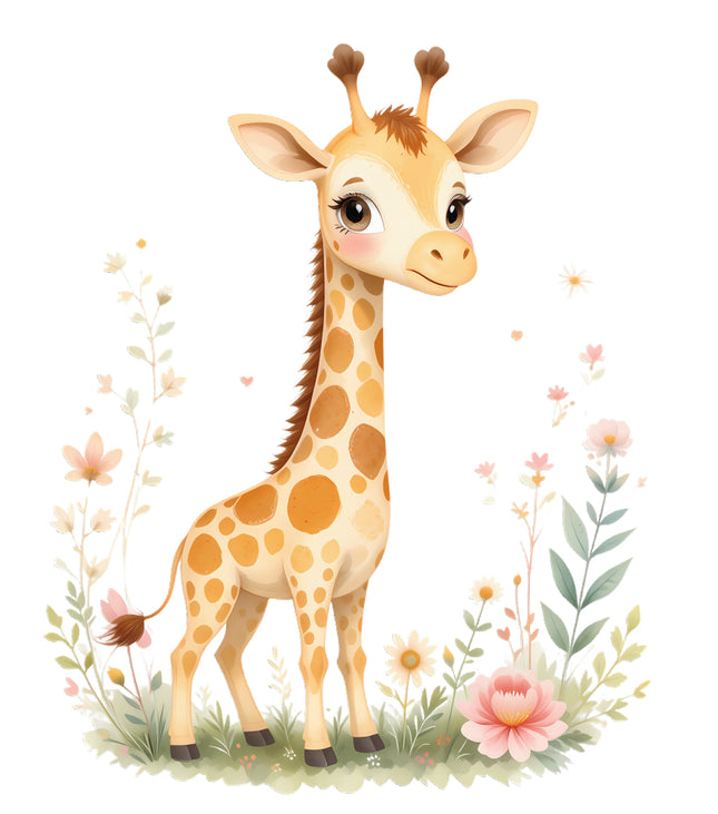 boho giraffe fabric panel