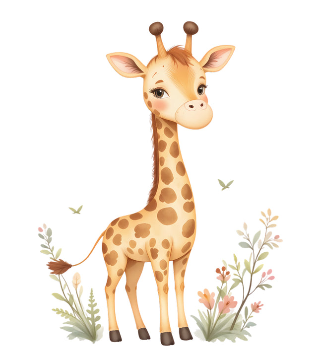 boho giraffe fabric panel