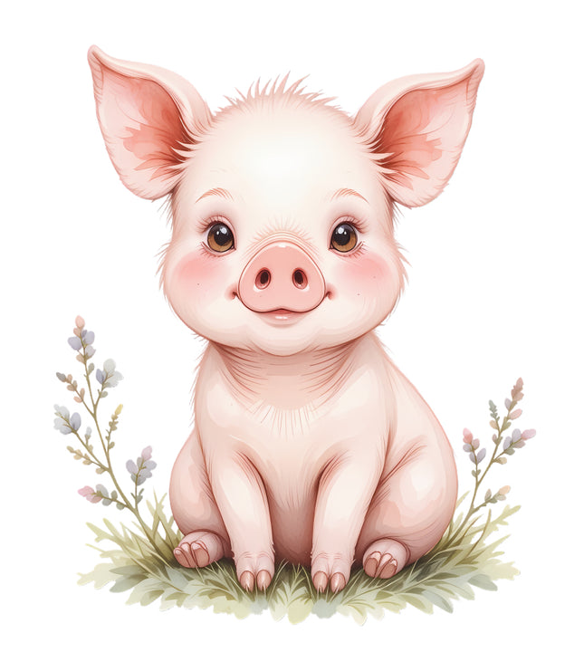 boho pig fabric panel