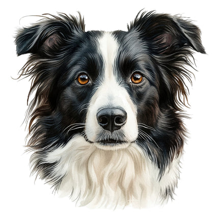 black and white dog fabric panel