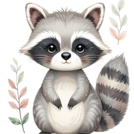 raccoon fabric panel