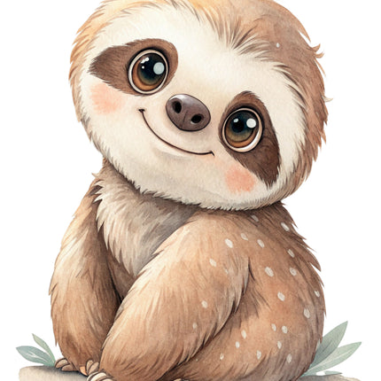 baby sloth fabric panel