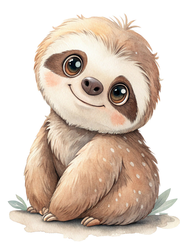 baby sloth fabric panel