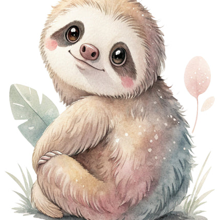 baby sloth fabric panel