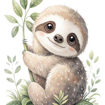 baby sloth fabric panel
