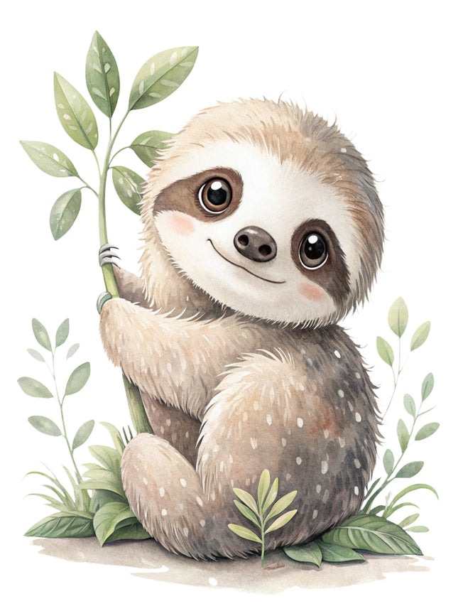 baby sloth fabric panel