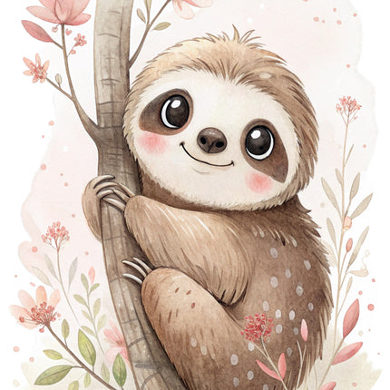 baby sloth fabric panel