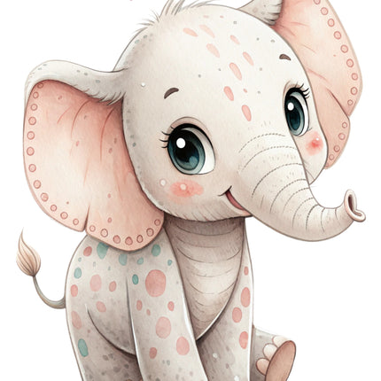 baby elephant fabric panel