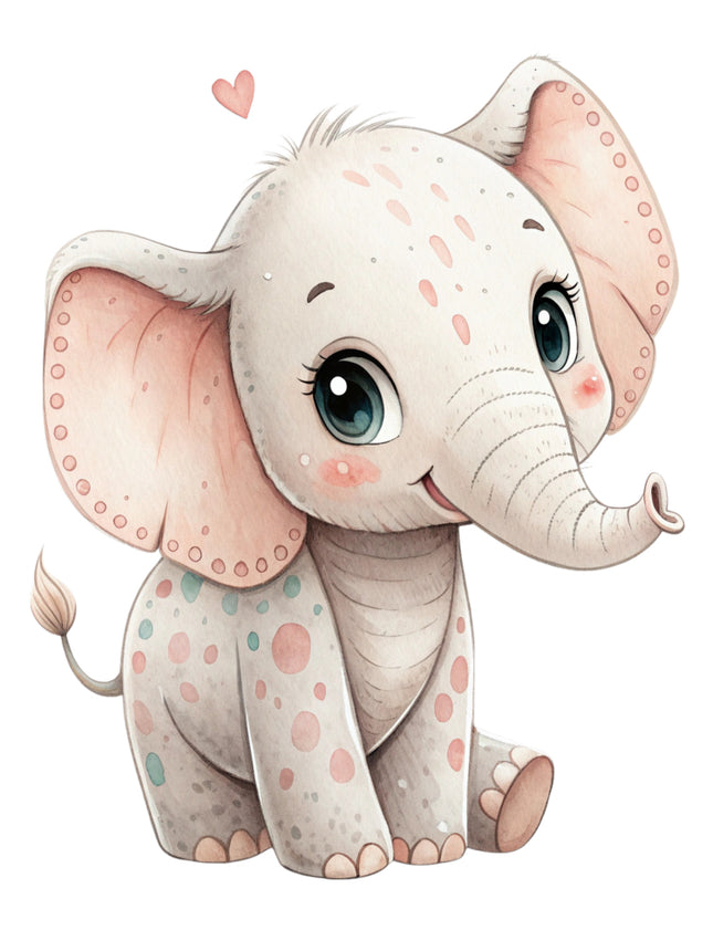 baby elephant fabric panel