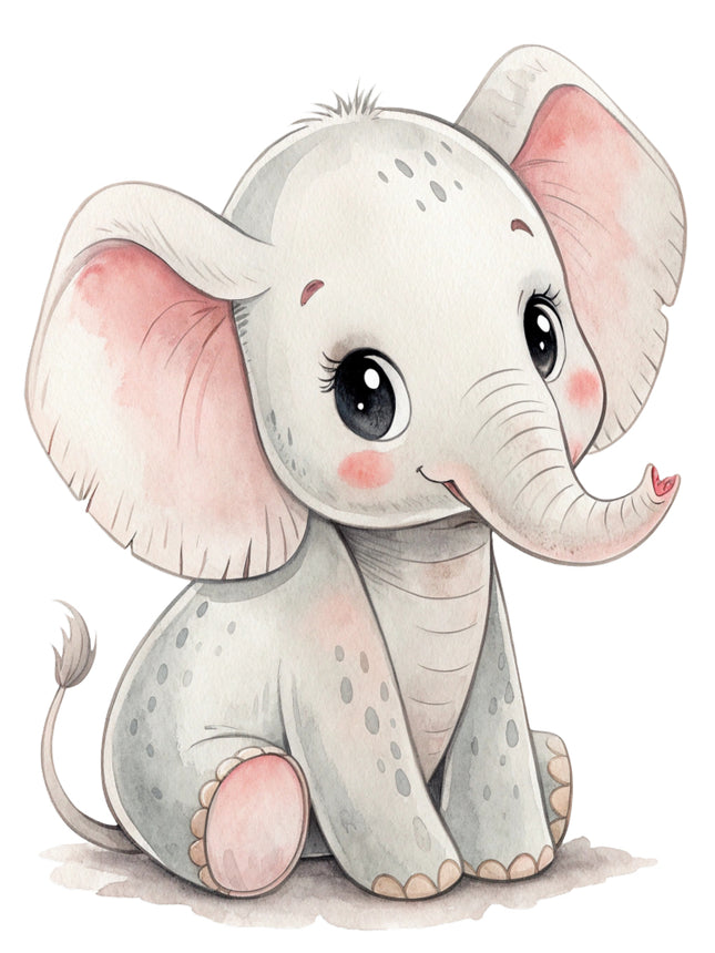 baby elephant fabric panel