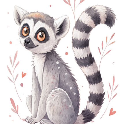 cute lemur fabric panel