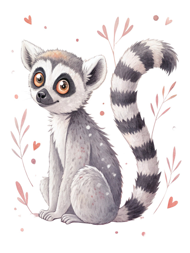 cute lemur fabric panel