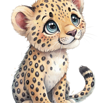 leopard cub fabric panel