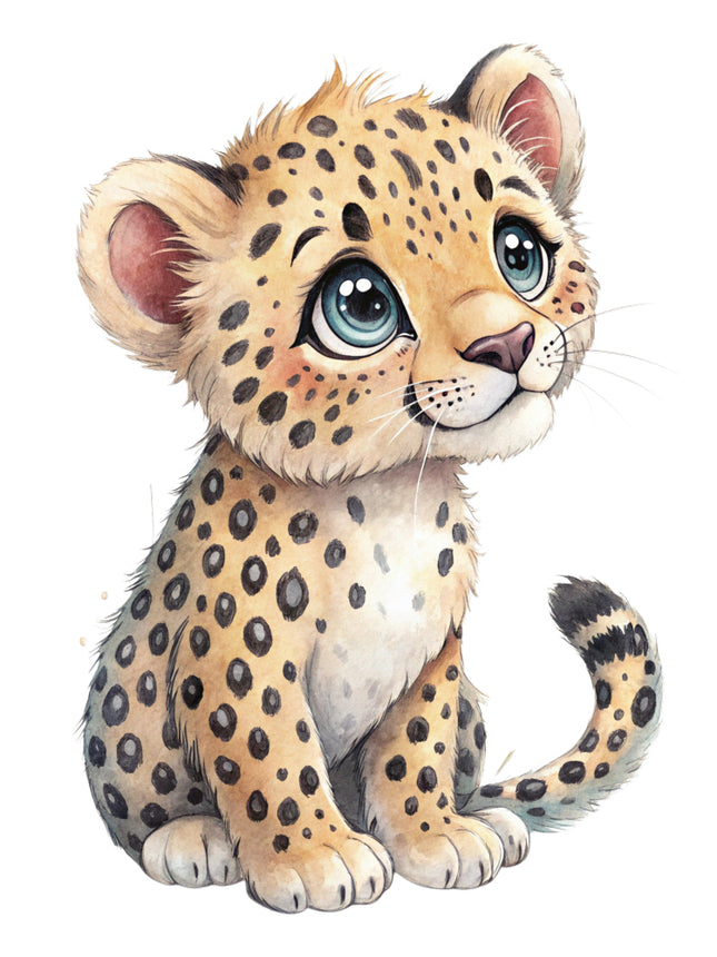 leopard cub fabric panel