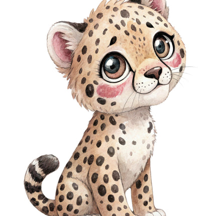 leopard cub fabric panel