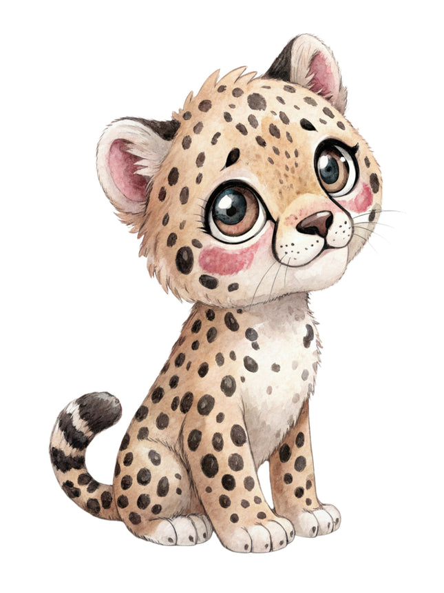 leopard cub fabric panel