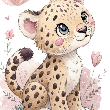 leopard cub fabric panel