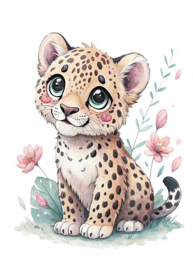 leopard cub sewing panel