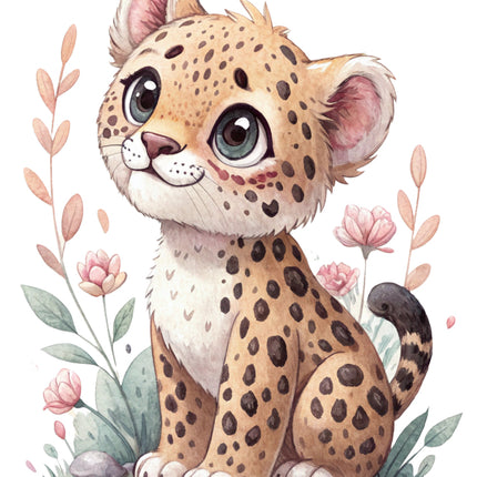 leopard cub sewing panel