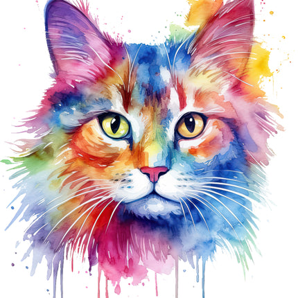 Colorful cat fabric panel