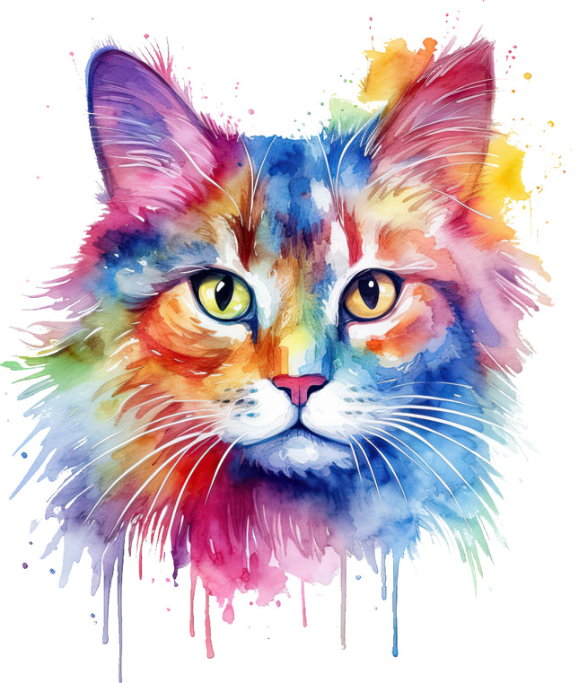 Colorful cat fabric panel