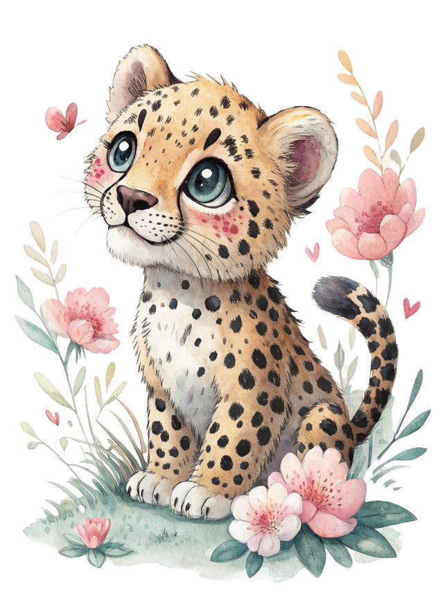 leopard cub sewing panel