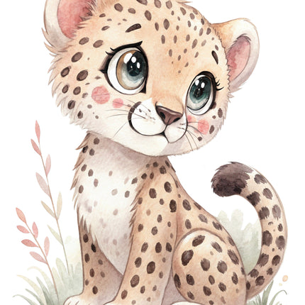 leopard cub fabric panel