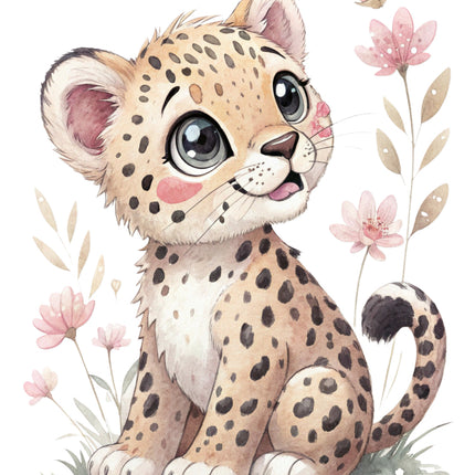 leopard cub fabric panel