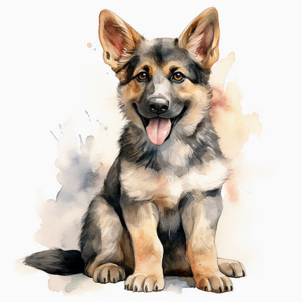 German Shepherd dog fabric panel