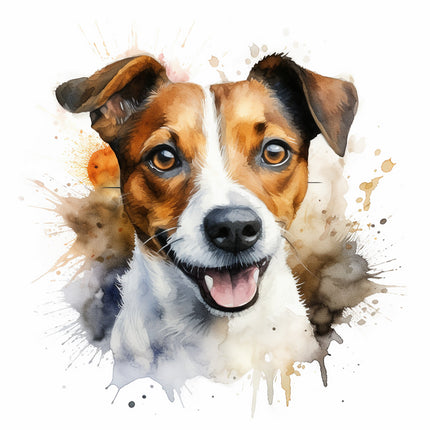 jack russell dog cotton fabric panel