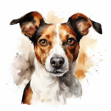 jack russell dog cotton fabric panel
