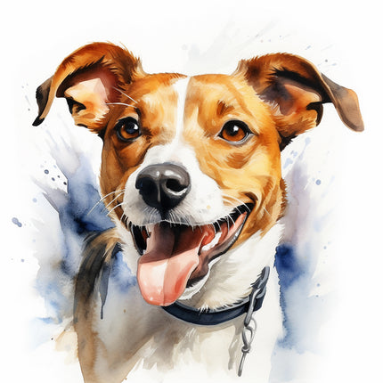 jack russell dog cotton fabric panel