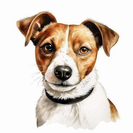 jack russell dog cotton fabric panel