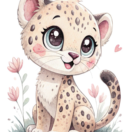 leopard cub fabric panel